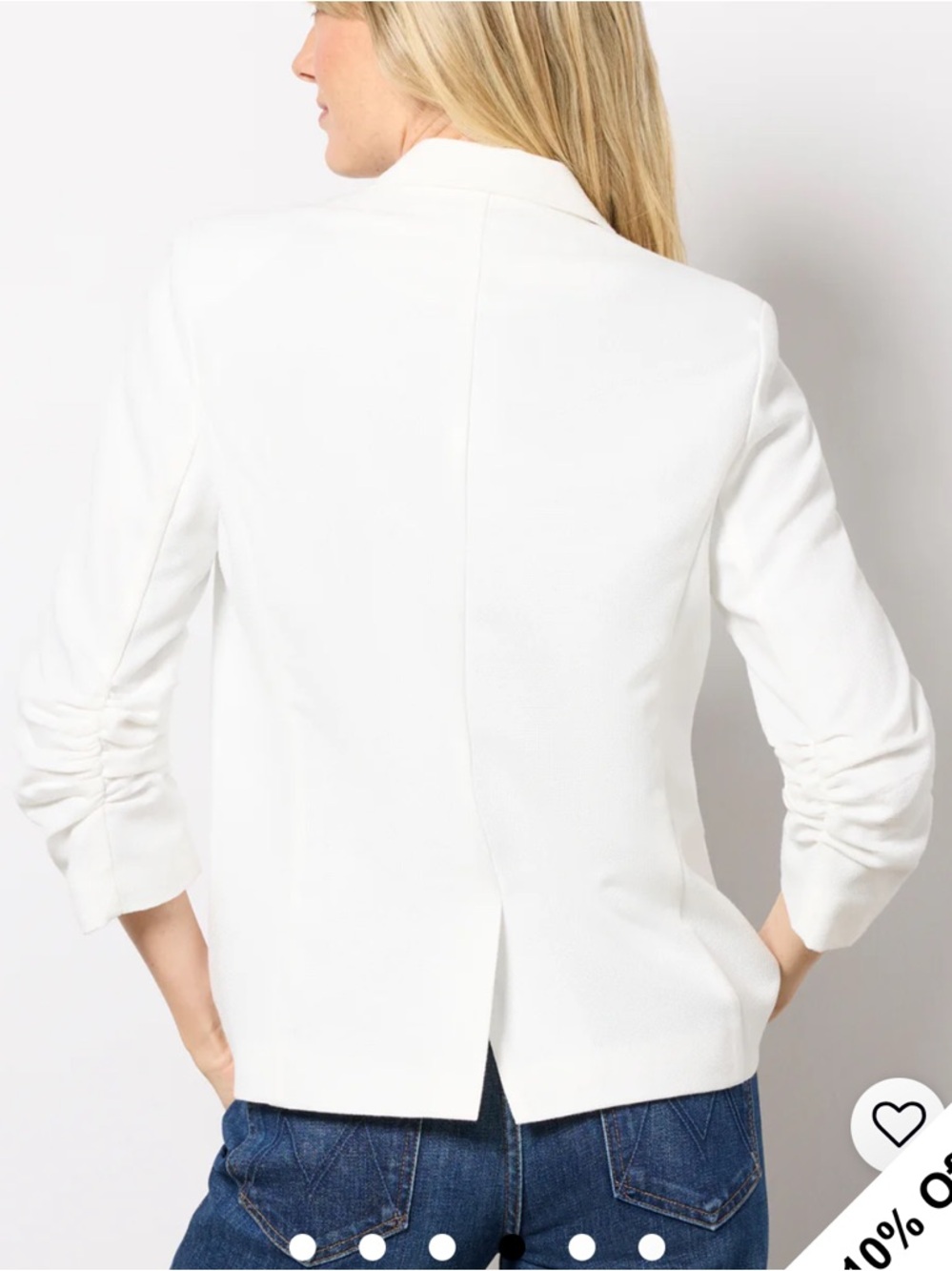 Evereve White Tailored Single-Button Blazer - Picture 3 of 5